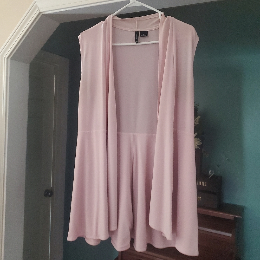 New Directions Pink sleeveless cardigan, size large